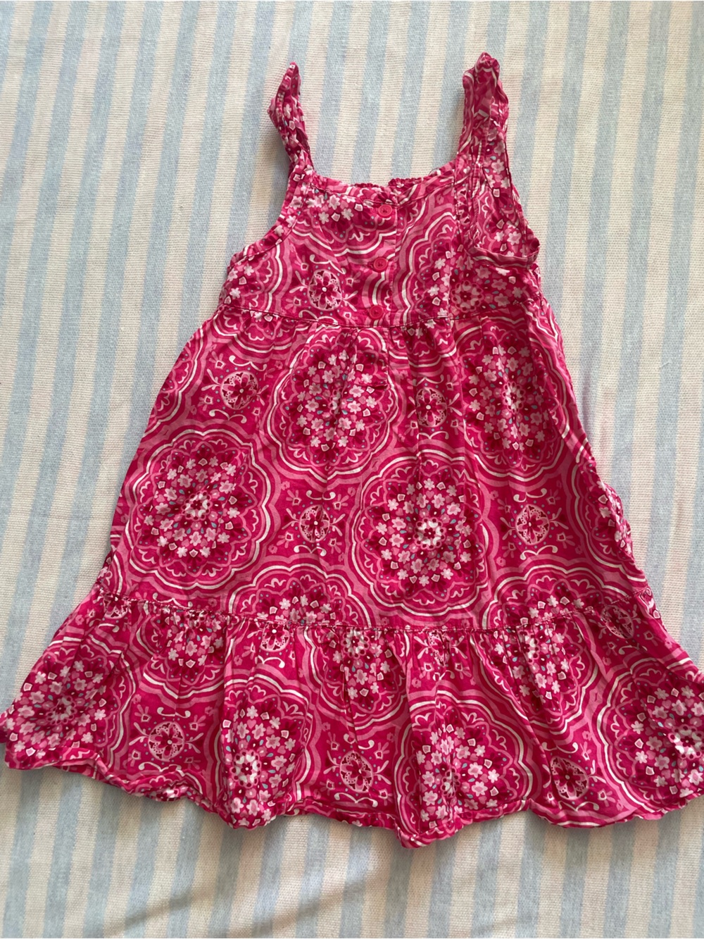 OshKosh B'gosh Hot Pink Floral Print Girls Casual Dress